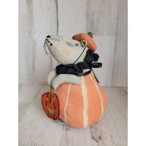 Vintage plush Mouse pumpkin costume Halloween stuffed animal decor